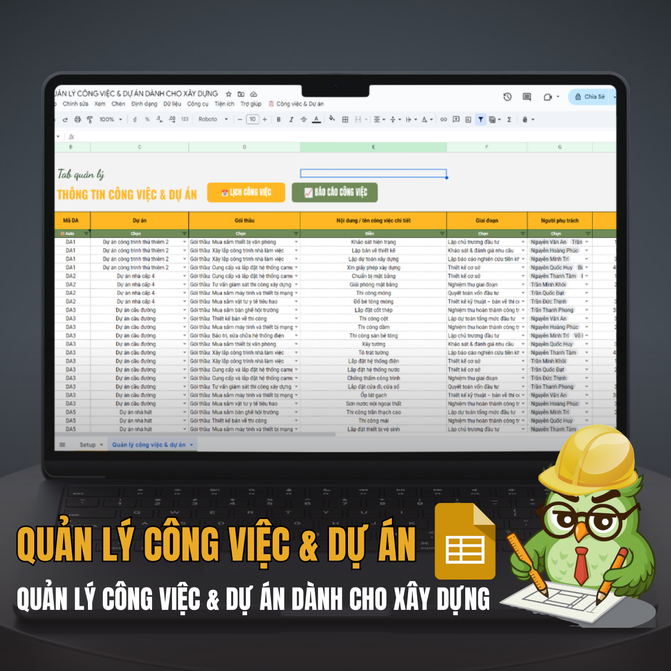 👷 QUẢN LÝ CÔNG VIỆC & DỰ ÁN DÀNH CHO XÂY DỰNG (Tích hợp phần mềm báo cáo & lịch theo dõi)