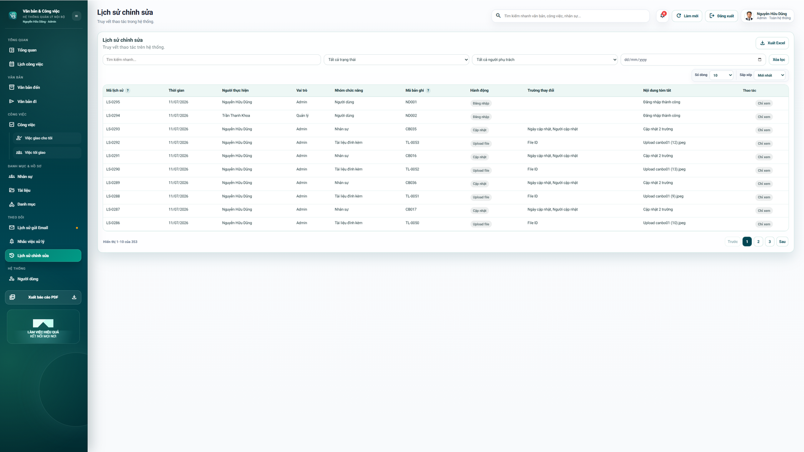 WEB APP - Quản lý văn bản đến / Đi, Công việc, Nhân sự 4.0 (Chuyên nghiệp, dễ dùng có hướng dẫn sử dụng chi tiết) - Image 12