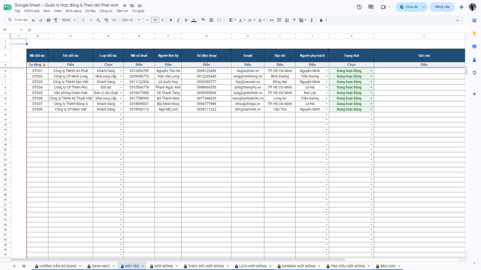 Google Sheet – Quản lý Hợp đồng & Theo dõi Phát sinh - Image 7