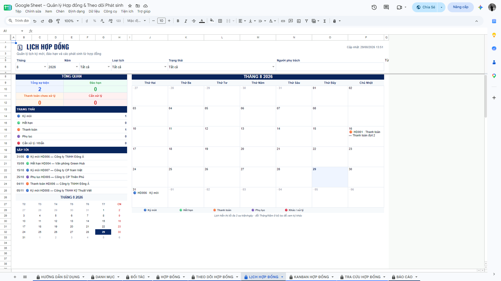 Google Sheet – Quản lý Hợp đồng & Theo dõi Phát sinh - Image 5