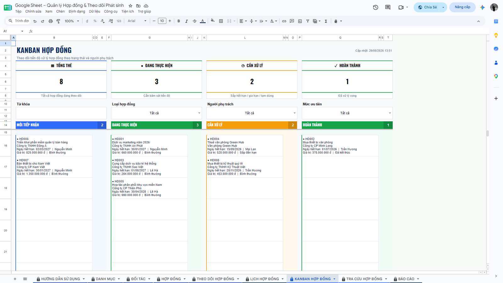 Google Sheet – Quản lý Hợp đồng & Theo dõi Phát sinh - Image 4