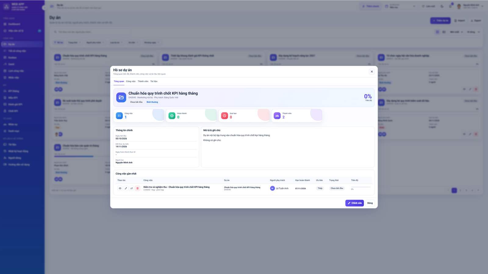 WEB APP - Quản lý Công việc & KPI Đội nhóm (Tính KPI, duyệt tiến độ, công việc, có email nhắc việc tự động) - Image 7