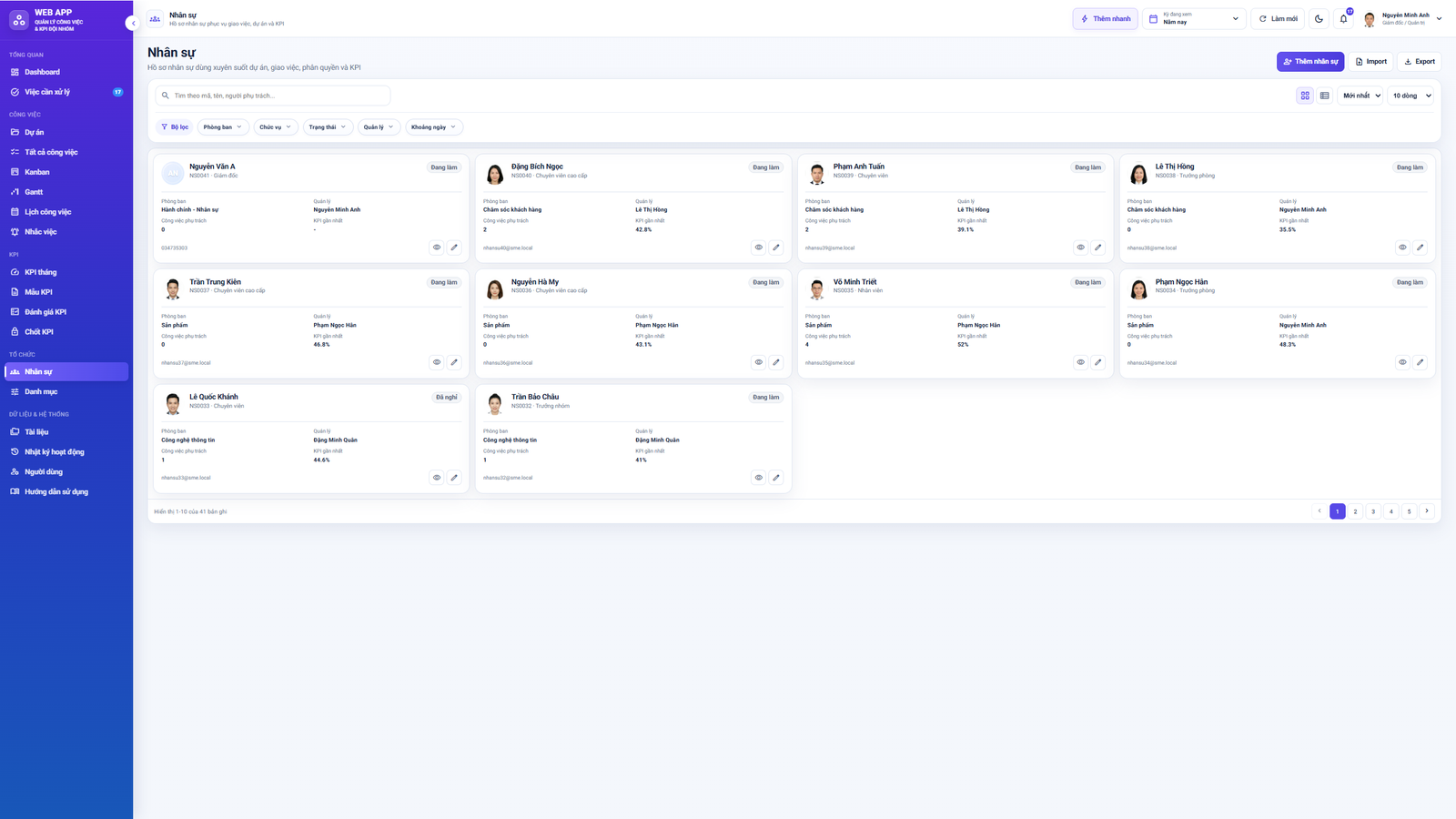 WEB APP - Quản lý Công việc & KPI Đội nhóm (Tính KPI, duyệt tiến độ, công việc, có email nhắc việc tự động) - Image 19